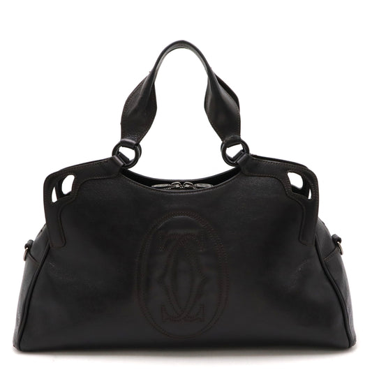 Cartier Marcello Handbag Black Leather