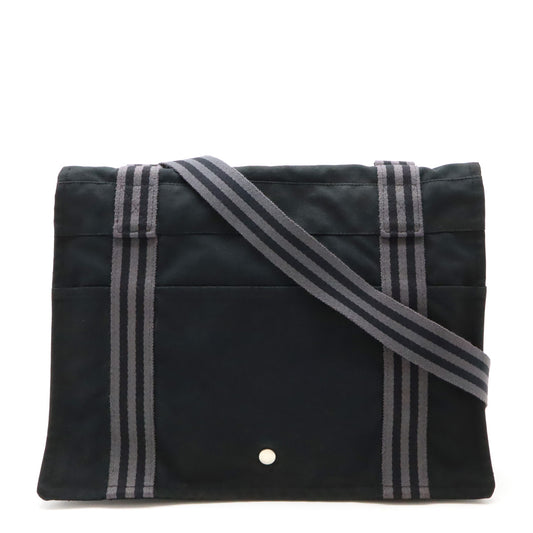 Hermes Canvas Fourre-Tout MM Messenger Bag Black