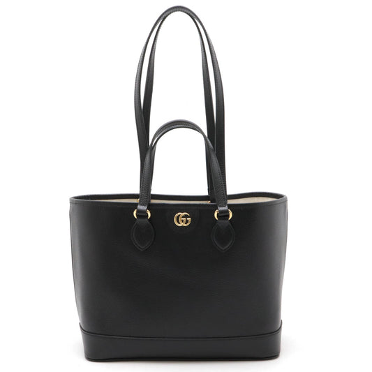 Gucci Double G Small Leather Tote Bag Black