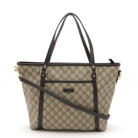 Gucci GG Supreme 2WAY Tote Bag Beige/Brown