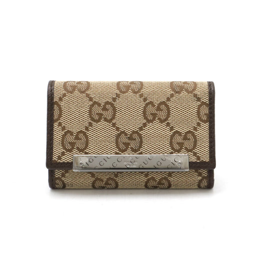 Gucci GG Canvas Leather Key Case 127048