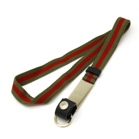 Gucci Canvas Leather Neck Strap Moss Green Red Black