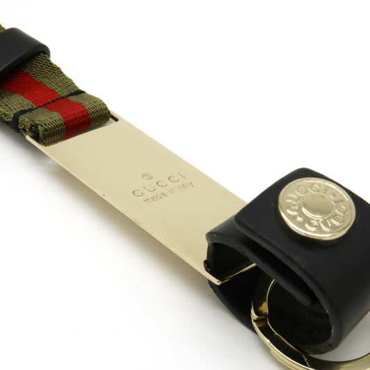 Gucci Canvas Leather Neck Strap Moss Green Red Black