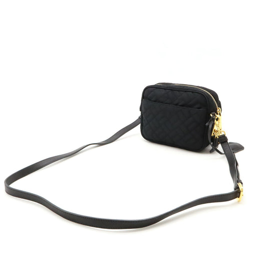 Prada Nylon Leather Shoulder Bag Black