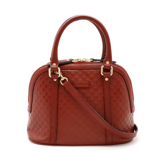 Gucci Leather Microguccissima 2WAY Handbag Red