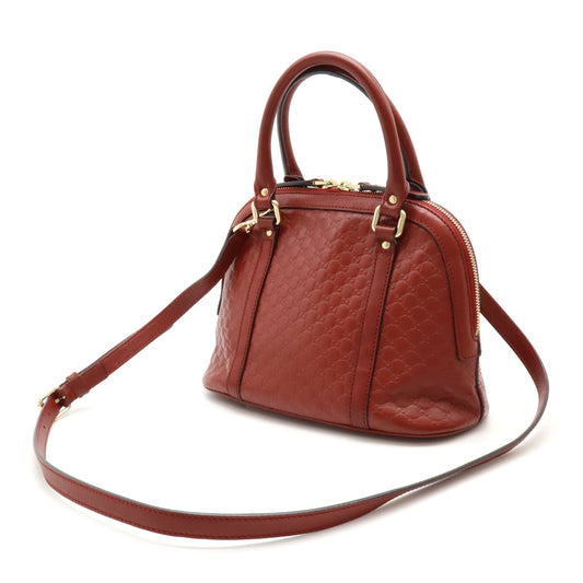 Gucci Leather Microguccissima 2WAY Handbag Red