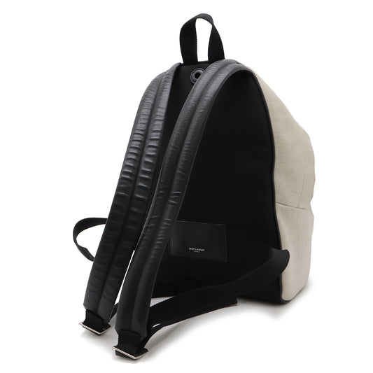 Yves Saint Laurent Linen Leather Backpack