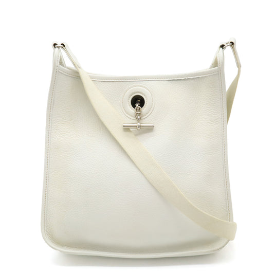 Hermes Vespa PM Leather Shoulder Bag White