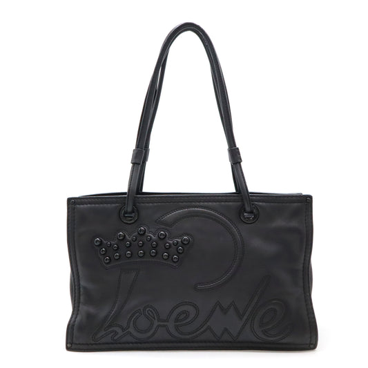 Loewe Leather Shopper Tote Bag Black