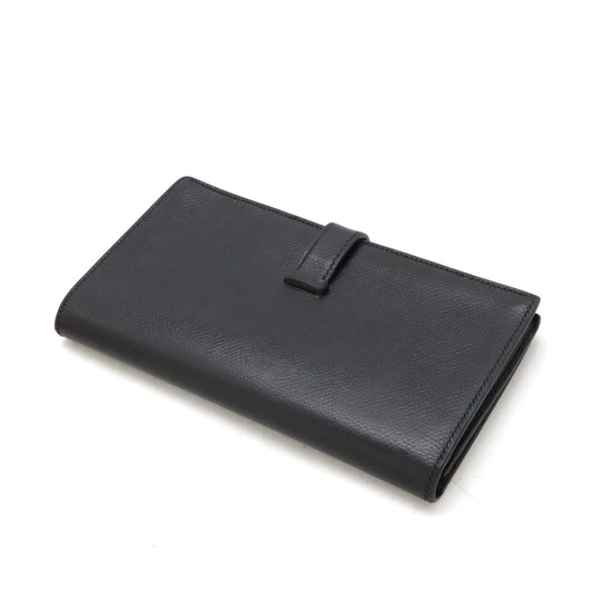 Hermes Bearn Souffle Leather Wallet Black