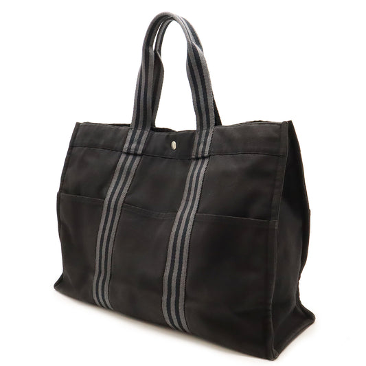 Hermes Canvas Fourre-Tout GM Tote Bag Black