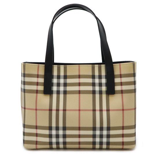 Burberry Nova Check Tote Bag PVC Leather