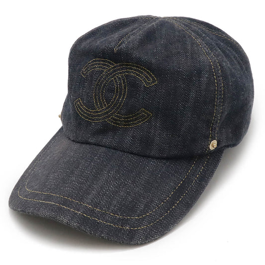 Chanel Denim Cap with Coco Mark, Blue