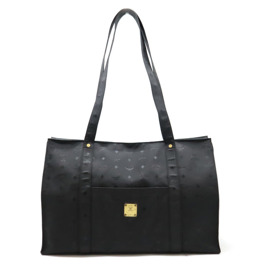 MCM Logo Tote Bag Black PVC