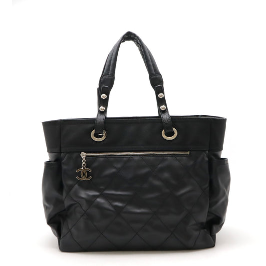 Chanel Paris Biarritz Tote GM Black Leather