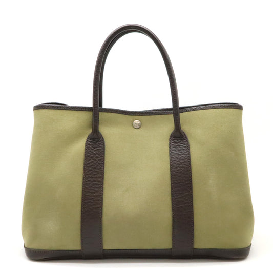 Hermes Garden Party PM Tote Bag Khaki Green