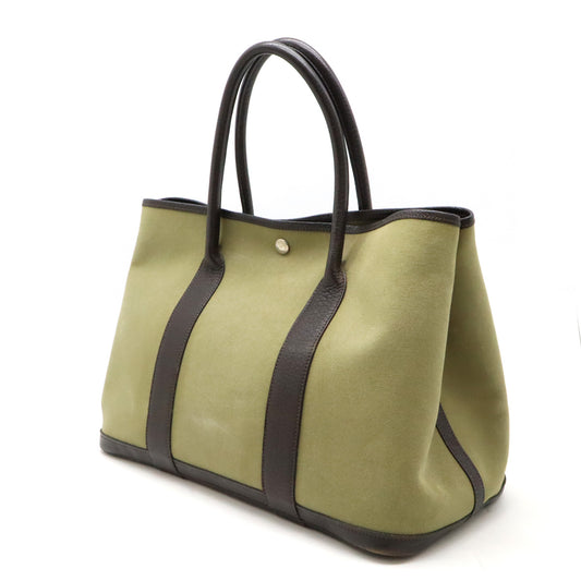 Hermes Garden Party PM Tote Bag Khaki Green