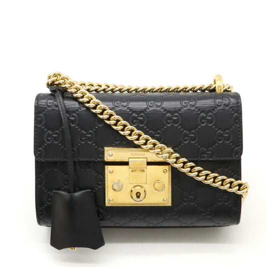 Gucci Padlock GG Small Shoulder Bag Leather Black