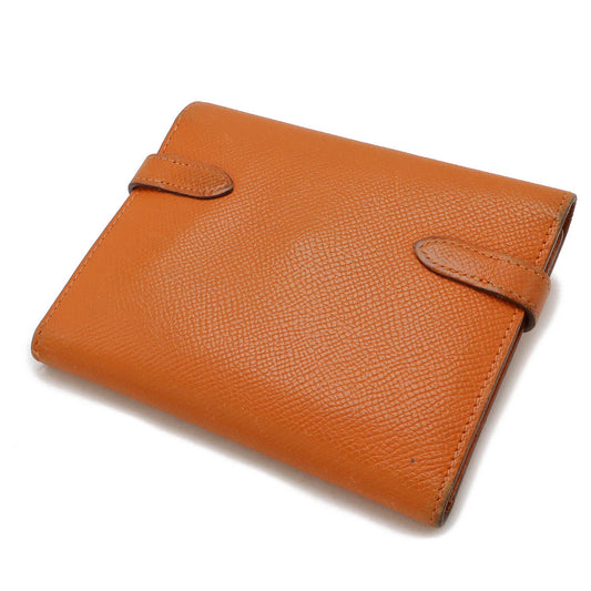 Hermes Kelly Compact Trifold Wallet Orange