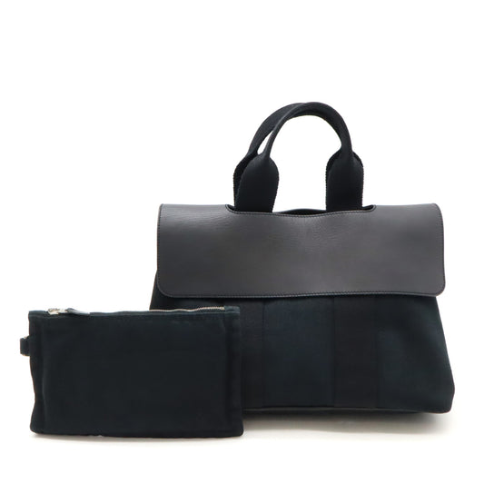 Hermes Valparaiso PM Tote Bag Black Leather