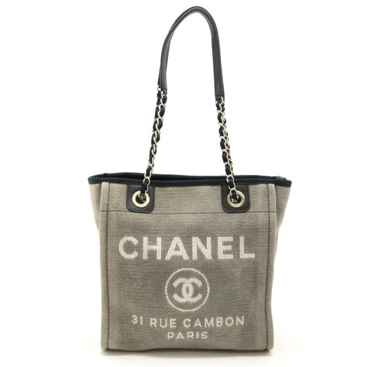 Chanel Deauville Canvas Leather Tote Bag A66939