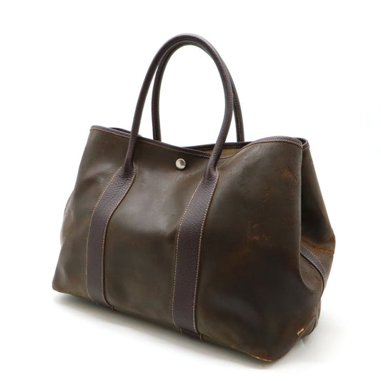 Hermes Garden Party PM Tote Bag Dark Brown