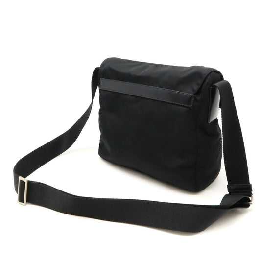 Prada Nylon Leather Shoulder Messenger Bag Black