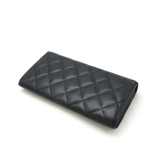 Chanel Cambon Line Bifold Wallet Black Pink