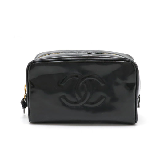 Chanel Coco Mark Patent Leather Clutch Bag