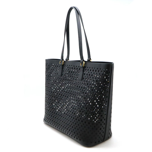 Prada Leather Punching Tote Bag Black