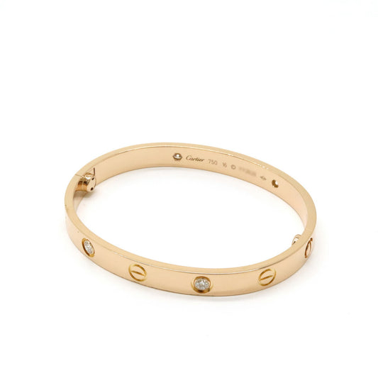 Cartier LOVE Bracelet K18PG Diamond Bangle