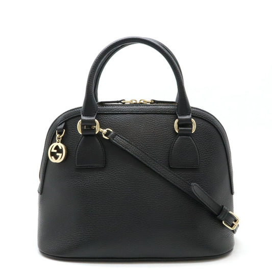 Gucci Leather Interlocking G Handbag 2WAY