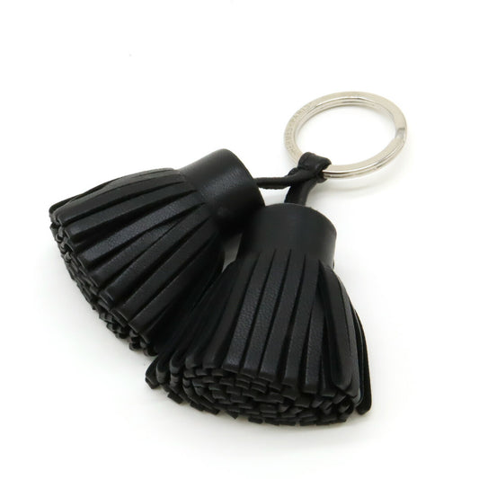 HERMES Carmen Uno Dos Keyring Leather Black