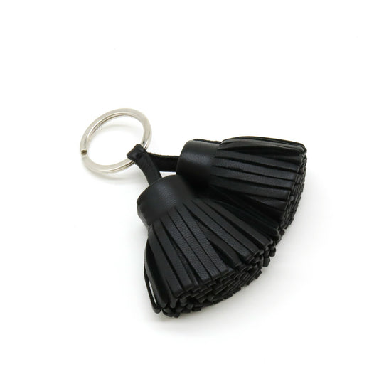 HERMES Carmen Uno Dos Keyring Leather Black