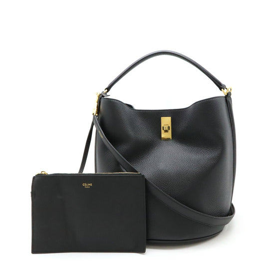 Celine Leather Bucket 16 Handbag Black