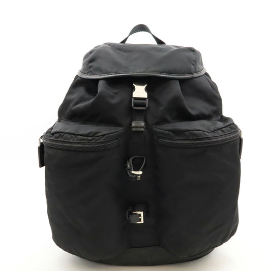 Prada Nylon Leather Backpack V163