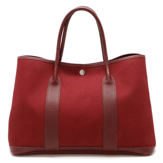 HERMES Garden Party PM Tote Bag Canvas Leather