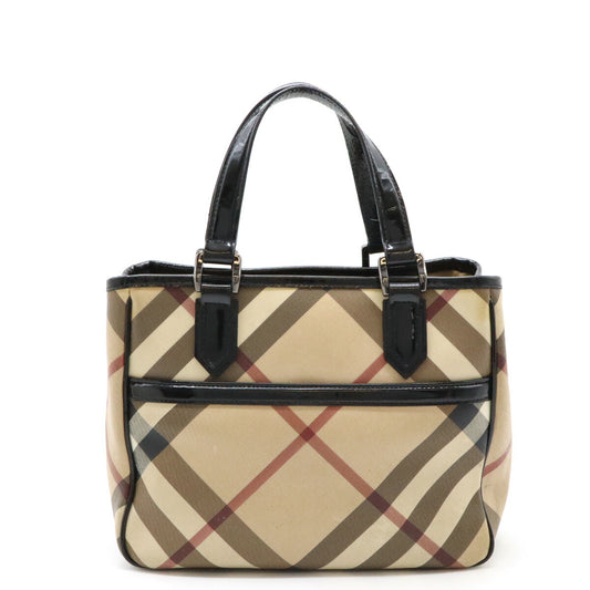 Burberry House Check Tote Bag PVC Patent Leather