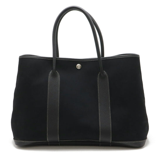 Hermes Garden Party PM Canvas Leather Tote Bag