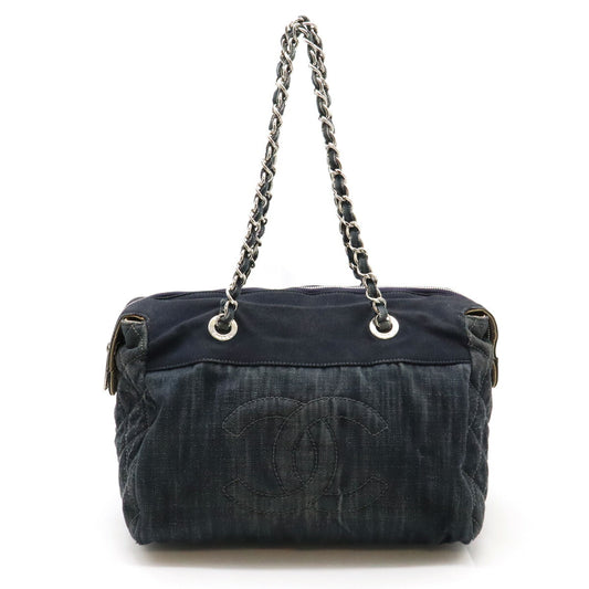 Chanel Denim Leather Matelasse Shoulder Bag