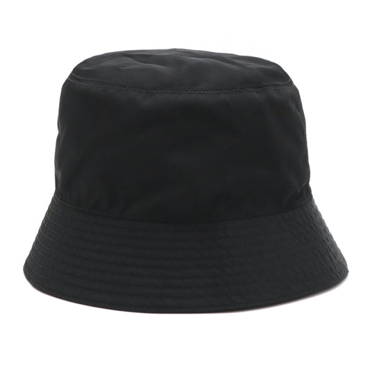 Prada Nylon Triangle Logo Bucket Hat Black