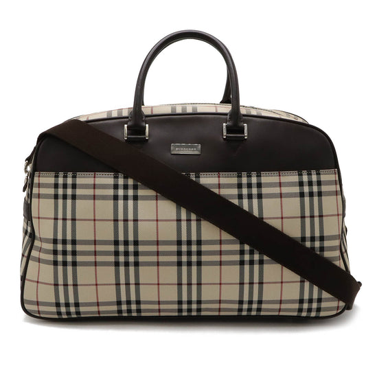 Burberry Nova Check Nylon Canvas Boston Bag