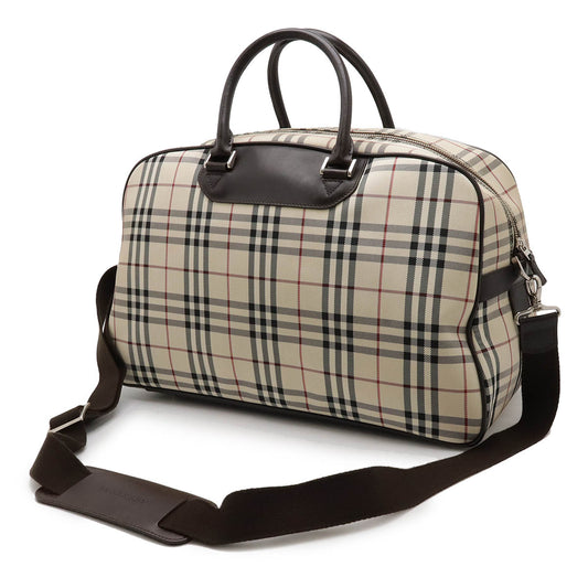 Burberry Nova Check Nylon Canvas Boston Bag