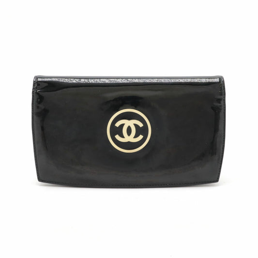 Chanel Patent Leather Bifold Wallet Black