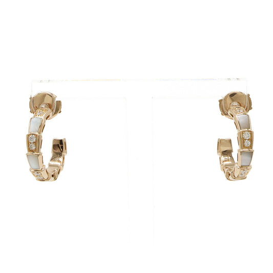 Bvlgari Serpenti Viper Earrings K18PG Diamond