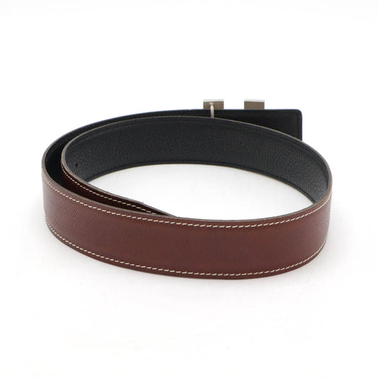 Hermes H Logo Reversible Leather Belt