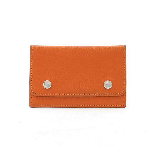 Hermes Leather Card Case Orange