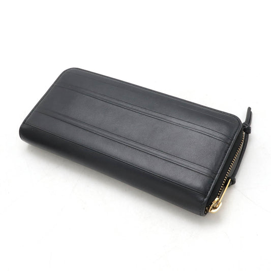 Dior Embossed Logo Leather Zip Wallet