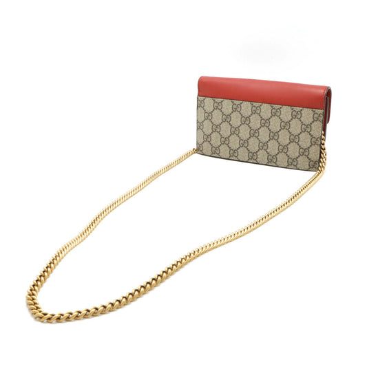 Gucci GG Supreme Pearl Chain Wallet Bag