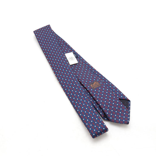 Hermes Silk Tie Anchor Star Pattern